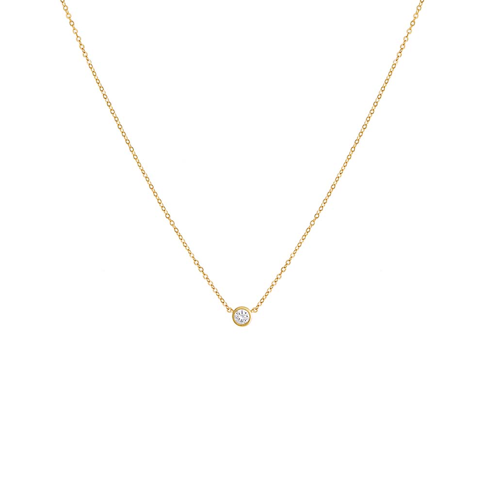 Mini Bezel Necklace Gold