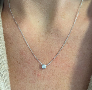 Mini Bezel Necklace Silver