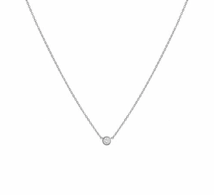 Mini Bezel Necklace Silver