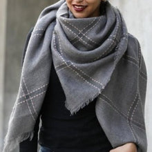 Load image into Gallery viewer, Gray Skies Plaid Scarf
