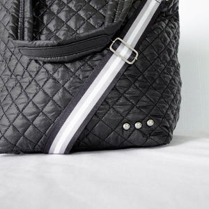 Large Black Quilted Tote