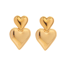 Load image into Gallery viewer, Double Heart Earrings
