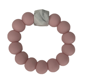 Silicone Beaded Teether Pink