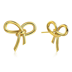 Gold Mika Large Bow Studs