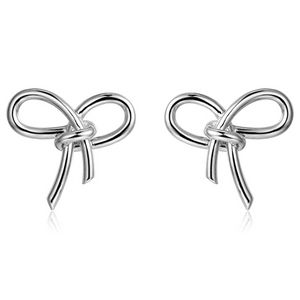 Silver Mika Large Bow Studs